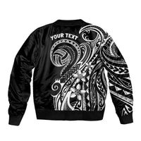 Polynesia Beach Volleyball Personalized Sleeve Zip Bomber Jacket Basic