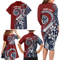 Polynesia Beach Volleyball Personalized Family Matching Long Sleeve Bodycon Dress and Hawaiian Shirt Special LT7 - Polynesian Pride