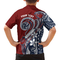 Polynesia Beach Volleyball Personalized Family Matching Off The Shoulder Long Sleeve Dress and Hawaiian Shirt Special