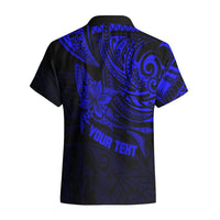 Personalised Father's Day Polynesian Hawaiian Shirt Best Dad Ever - Blue LT7 - Polynesian Pride