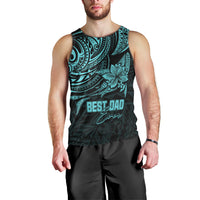 Personalised Father's Day Polynesian Men Tank Top Best Dad Ever - Turquoise LT7 - Polynesian Pride
