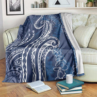 Polynesia Plumeria Lei Blanket Navy Blue Curves Motif LT7 Navy Blue - Polynesian Pride