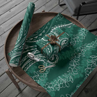 Polynesia Plumeria Lei Wrapping Paper Sage Green Curves Motif