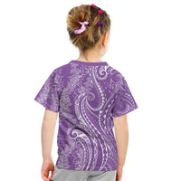 Polynesia Plumeria Lei Kid T Shirt Periwinkle Curves Motif