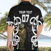 New Zealand WC2026 Custom Black Hawaiian Shirt Silver Fern LT7 - Polynesian Pride