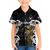 New Zealand WC2026 Custom Black Hawaiian Shirt Silver Fern LT7 - Polynesian Pride