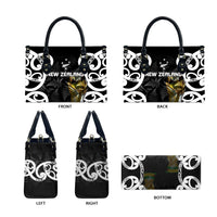 New Zealand WC2026 Black Leather Bag Silver Fern