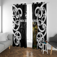 New Zealand WC2026 Black Window Curtain Silver Fern