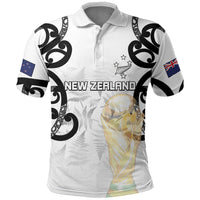 New Zealand Football WC2026 Custom White Polo Shirt Silver Fern LT7 White - Polynesian Pride