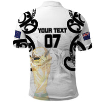 New Zealand Football WC2026 Custom White Polo Shirt Silver Fern LT7 - Polynesian Pride