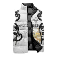 New Zealand WC2026 Custom White Sleeveless Puffer Jacket Silver Fern
