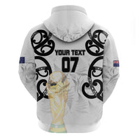 New Zealand WC2026 Custom White Zip Hoodie Silver Fern