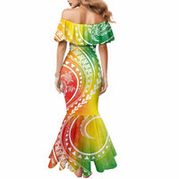Polynesian Pride Mermaid Dress Turtle Hibiscus Luxury Style - Reggae LT7 - Polynesian Pride