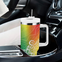 Polynesia Tumbler With Handle Plumeria Reggae Curves