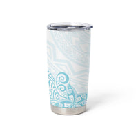 Polynesia Tumbler Cup Plumeria Turquoise Curves
