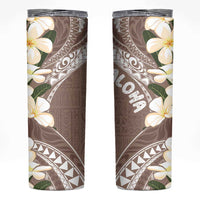 Aloha Hawaii Festive Skinny Tumbler Frangipani Lace Classic - Beige LT7 Beige - Polynesian Pride