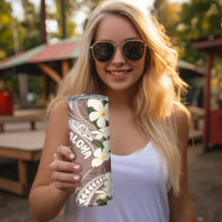 Aloha Hawaii Festive Skinny Tumbler Frangipani Lace Classic - Beige LT7 - Polynesian Pride