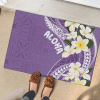 Aloha Hawaii Festive Rubber Doormat Frangipani Lace Classic - Lavender