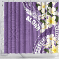 Aloha Hawaii Festive Shower Curtain Frangipani Lace Classic - Lavender