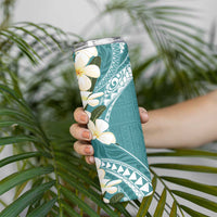 Aloha Hawaii Festive Skinny Tumbler Frangipani Lace Classic - Teal LT7 - Polynesian Pride