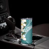 Aloha Hawaii Festive Skinny Tumbler Frangipani Lace Classic - Teal LT7 - Polynesian Pride