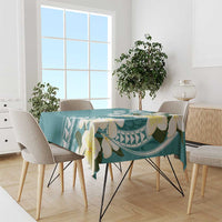 Aloha Hawaii Festive Tablecloth Frangipani Lace Classic - Teal