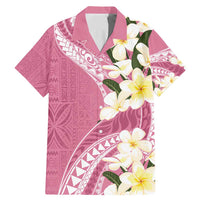 Aloha Hawaii Festive Family Matching Mermaid Dress and Hawaiian Shirt Frangipani Lace Classic - Rosy LT7 Dad's Shirt - Short Sleeve Pink - Polynesian Pride