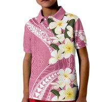Aloha Hawaii Festive Kid Polo Shirt Frangipani Lace Classic - Rosy