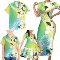 Aloha Hawaii Festive Family Matching Short Sleeve Bodycon Dress and Hawaiian Shirt Frangipani Lace Classic - Summer Vibes LT7 - Polynesian Pride