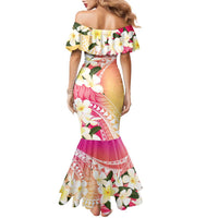 Aloha Hawaii Festive Family Matching Mermaid Dress and Hawaiian Shirt Frangipani Lace Classic - Spring Vibes LT7 - Polynesian Pride