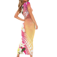 Aloha Hawaii Festive Family Matching Short Sleeve Bodycon Dress and Hawaiian Shirt Frangipani Lace Classic - Spring Vibes LT7 - Polynesian Pride