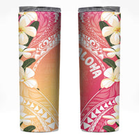 Aloha Hawaii Festive Skinny Tumbler Frangipani Lace Classic - Spring Vibes LT7 Colorful - Polynesian Pride