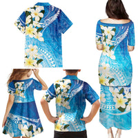 Aloha Hawaii Festive Family Matching Puletasi and Hawaiian Shirt Frangipani Lace Classic - Oceanic LT7 - Polynesian Pride