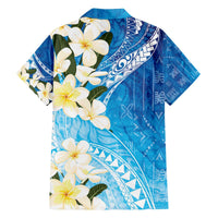 Aloha Hawaii Festive Family Matching Puletasi and Hawaiian Shirt Frangipani Lace Classic - Oceanic LT7 - Polynesian Pride