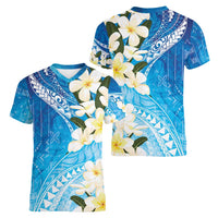 Aloha Hawaii Festive Women V-Neck T-Shirt Frangipani Lace Classic - Oceanic