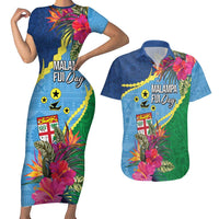 Personalized Malampa Fiji Day Together We Grow Couples Matching Short Sleeve Bodycon Dress and Hawaiian Shirt Special Tapa Mix LT7 Colorful - Polynesian Pride