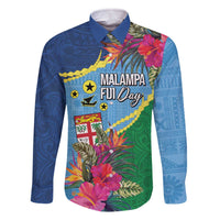Personalized Malampa Fiji Day Together We Grow Family Matching Off The Shoulder Long Sleeve Dress and Hawaiian Shirt Special Tapa Mix LT7 Dad's Shirt - Long Sleeve Colorful - Polynesian Pride