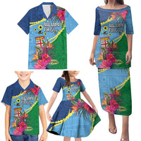 Personalized Malampa Fiji Day Together We Grow Family Matching Puletasi and Hawaiian Shirt Special Tapa Mix LT7 - Polynesian Pride