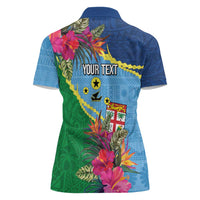 Personalized Malampa Fiji Day Together We Grow Women Polo Shirt Special Tapa Mix - Polynesian Pride