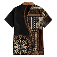 Samoa Siapo Motif Hawaiian Shirt Classic Style - Black Ver LT7 - Polynesian Pride