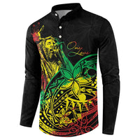 Personalised Reggae Jawaiian Festive Button Sweatshirt Mix Polynesian