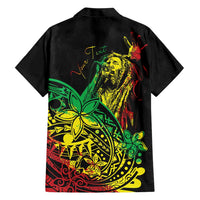 Personalised Reggae Jawaiian Festive Family Matching Short Sleeve Bodycon Dress and Hawaiian Shirt Mix Polynesian