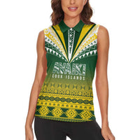 Cook Islands Rugby Custom Women Sleeveless Polo Shirt Kuki Avaiki LT7 - Polynesian Pride