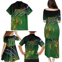 Cook Islands Rugby Kuki Avaiki Family Matching Puletasi and Hawaiian Shirt Tribal Turtle LT7 - Polynesian Pride
