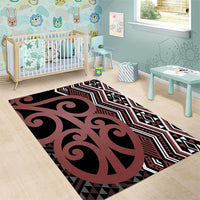 Maori Taniko Patterns Area Rug Brown Patiki Motifs Mix Whakairo Ngaru LT7 - Polynesian Pride
