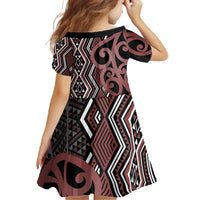 Maori Taniko Patterns Family Matching Summer Maxi Dress and Hawaiian Shirt Brown Patiki Motifs Mix Whakairo Ngaru LT7 - Polynesian Pride