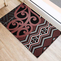 Maori Taniko Patterns Rubber Doormat Brown Patiki Motifs Mix Whakairo Ngaru