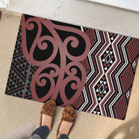Maori Taniko Patterns Rubber Doormat Brown Patiki Motifs Mix Whakairo Ngaru