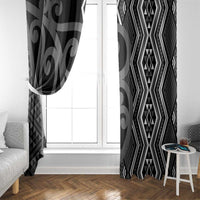 Maori Taniko Patterns Window Curtain Black Patiki Motifs Mix Whakairo Ngaru LT7 - Polynesian Pride