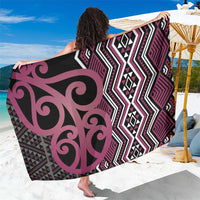 Maori Taniko Patterns Sarong Pink Patiki Motifs Mix Whakairo Ngaru LT7 One Size 44 x 66 inches Pink - Polynesian Pride